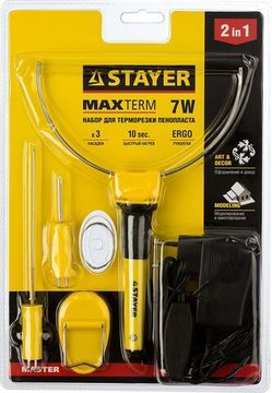 STAYER MAXterm, 7 Вт, в наборе: 3 насадки, аккуратный рез пенопласта + пластика, прибор для художественной резки (45257-H3)