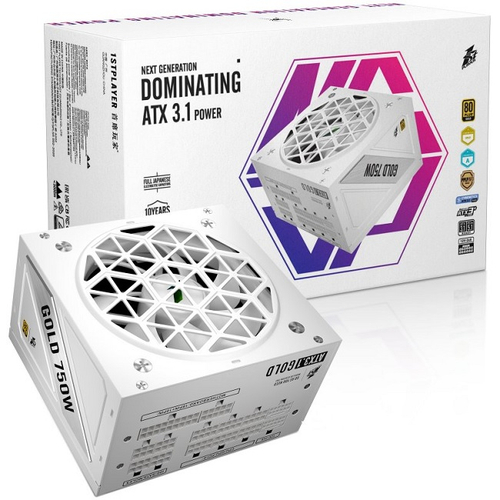 Блок питания 1STPLAYER NGDP 750W White, модульный, 16 Pin PCIe 5.0, 80 PLUS Gold (HA-750BA4-WH)