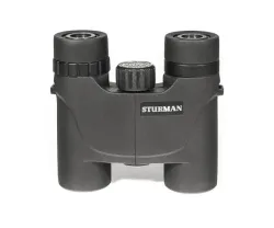 Бинокль Sturman 10x25 WP черный вид спереди с логотипом