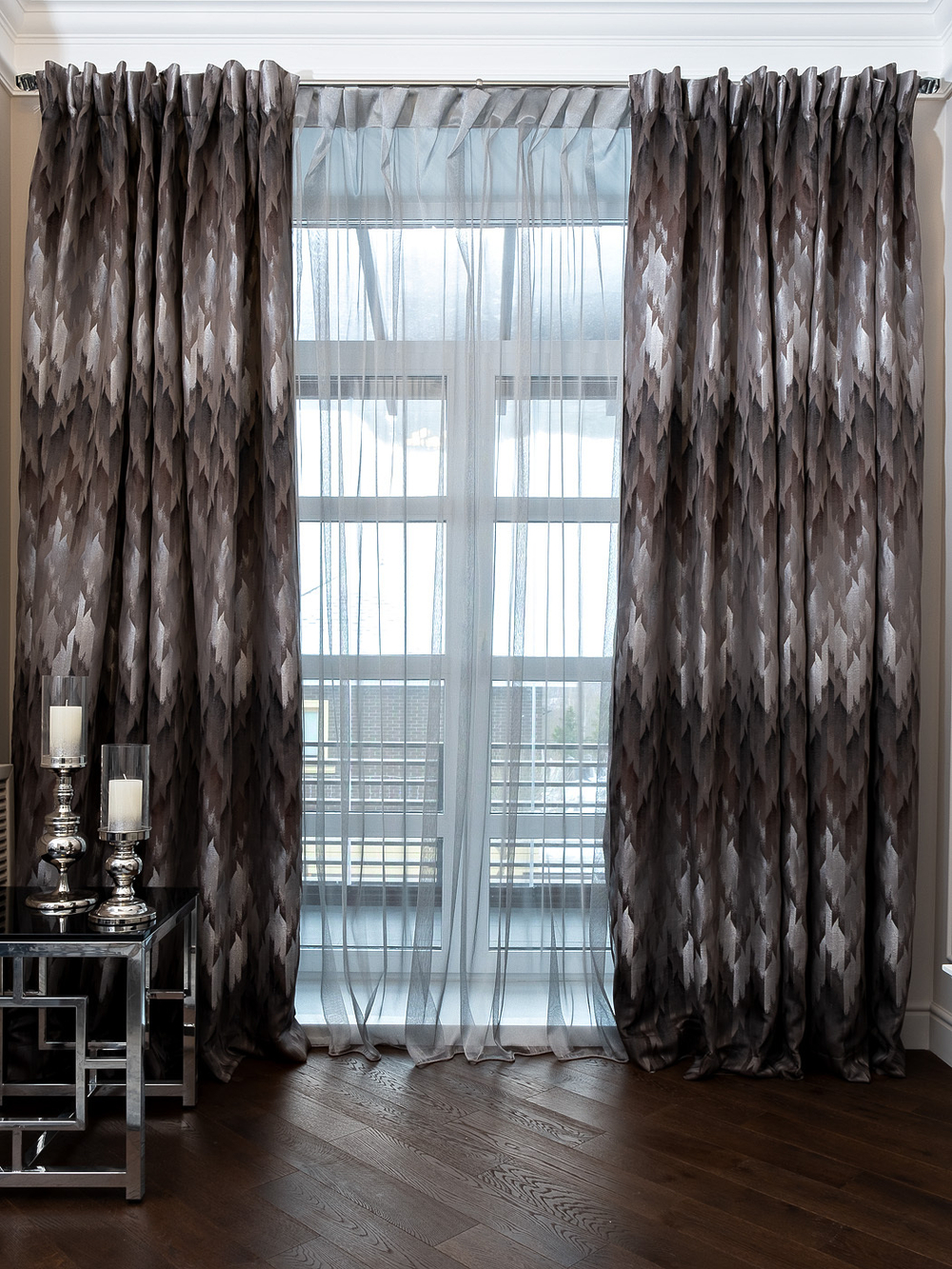 Ткань Портьера 280x280см Garda Decor Cascada серая 121GD-CSRPORT-ED Серый