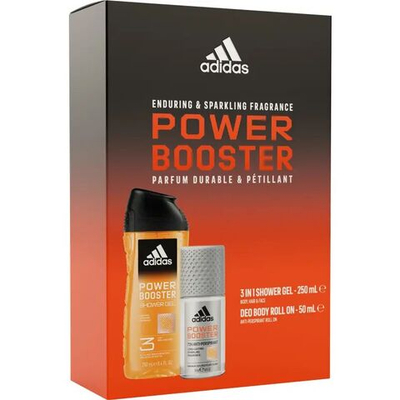 Набор подарочный мужской Adidas Power Booster Гель для душа 3в1 250 мл и шариковый дезодорант 50 мл (Испания)