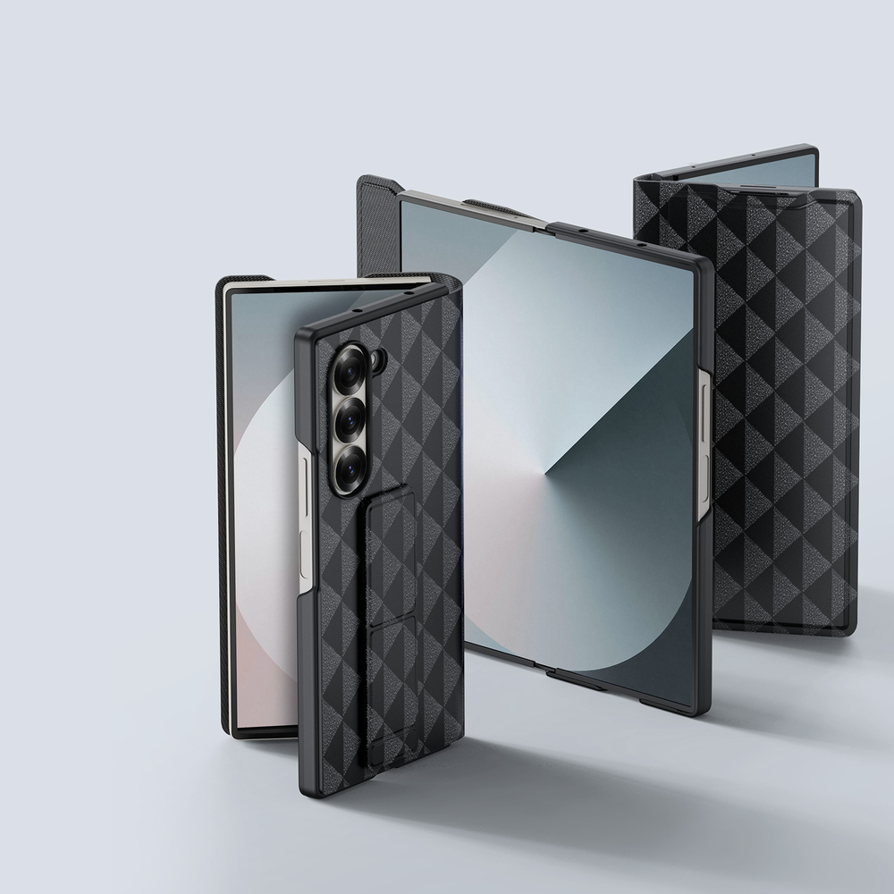 Складной чехол черного цвета с встроенной подставкой от Dux Ducis для Samsung Galaxy Z Fold 6, серия Fitt Series Case