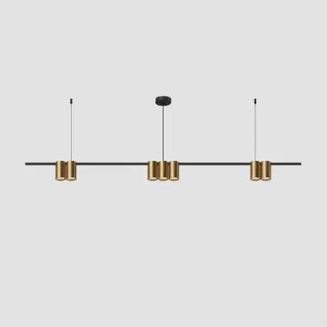 Подвесной светильник 7*GU10 DK4063-BK+SG чёрный/сатинированное золото Orbit Denkirs
