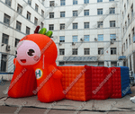 Детский надувной лабиринт «Морковкин квест», 8×8×3,6 м