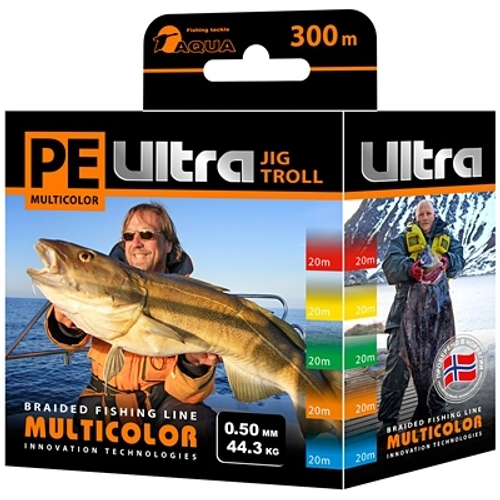 Плетеный шнур PE ULTRA MULTICOLOR JIG TROLL (20) 0,5mm 300m, цвет мультиколор