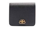 Balenciaga Grain Calfskin Coin Purse, Card Holder Women"s Black