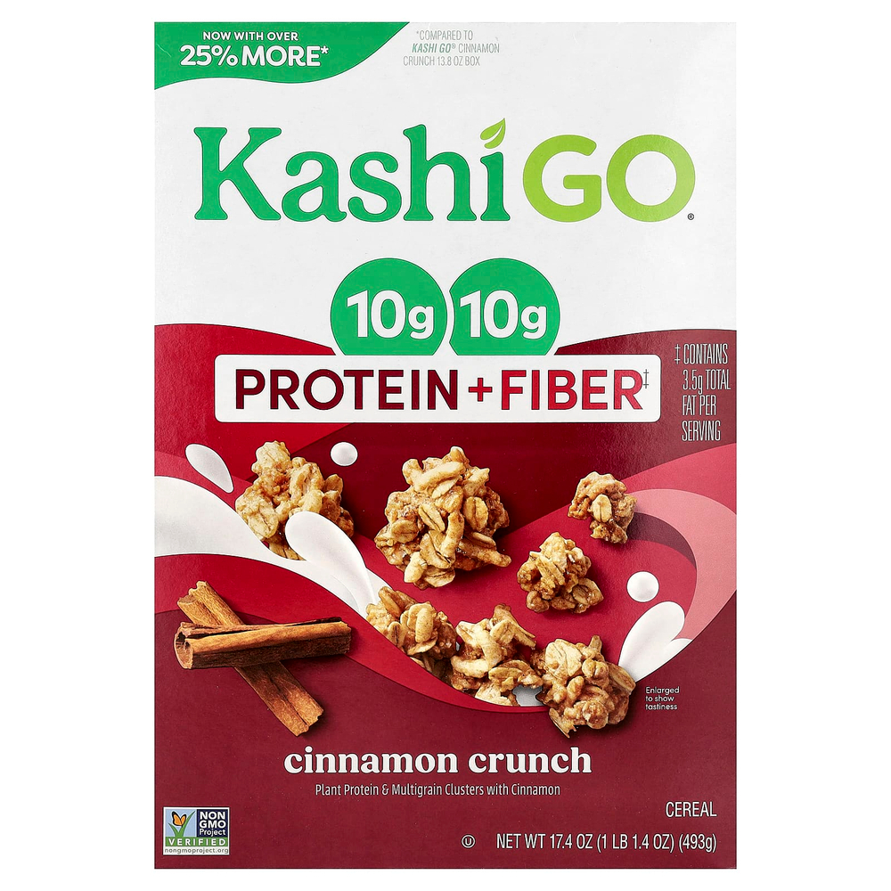 Kashi, GO®, хлопья с протеином и клетчаткой, хрустящая корица, 493 г (17,4 унции)