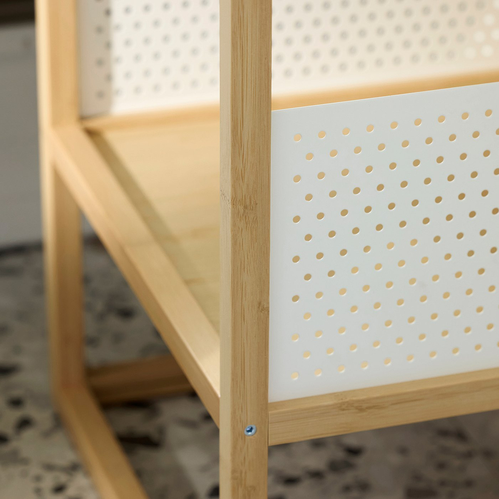 IKEA GILLERSBERG  (ИКЕА ГИЛЛЕРСБЕРГ)  -  Прикроватная тумба - бамбук/белый 39x39x56 см