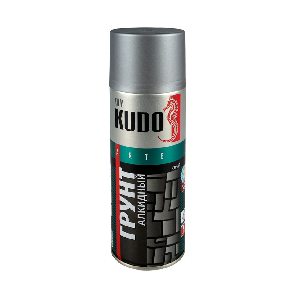 Грунт алкидный аэрозольный Kudo KU-2001, 520 мл, серый, 22070