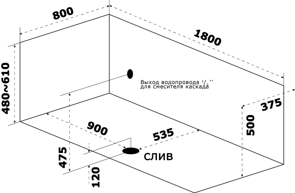 Ванна Верда 180*80 81124