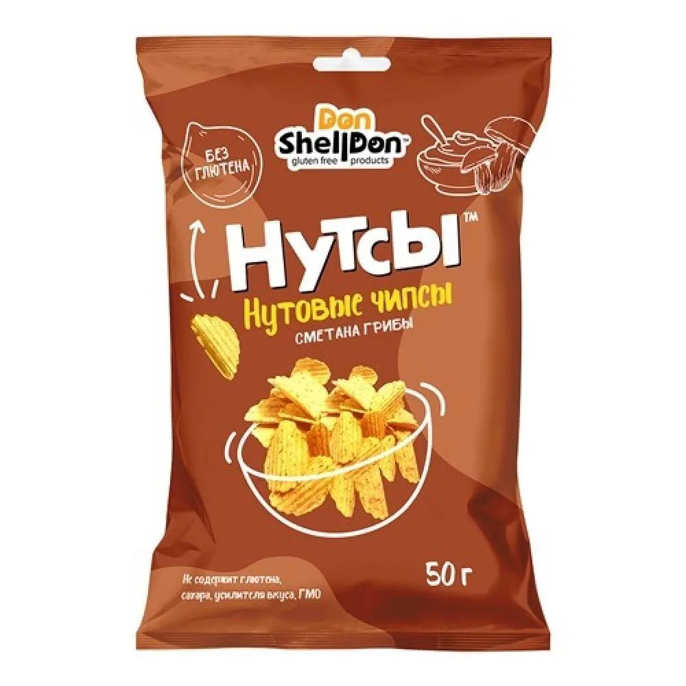 Чипсы нутовые НУТСЫ (Грибы и сметана) 50 г