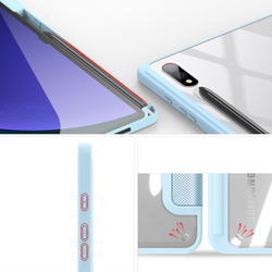 Чехол книжка синего цвета от Dux Ducis для Samsung Tab S10 Plus, S9 Plus и S9 FE Plus, серия Toby Series Case, с функцией пробуждения и сна