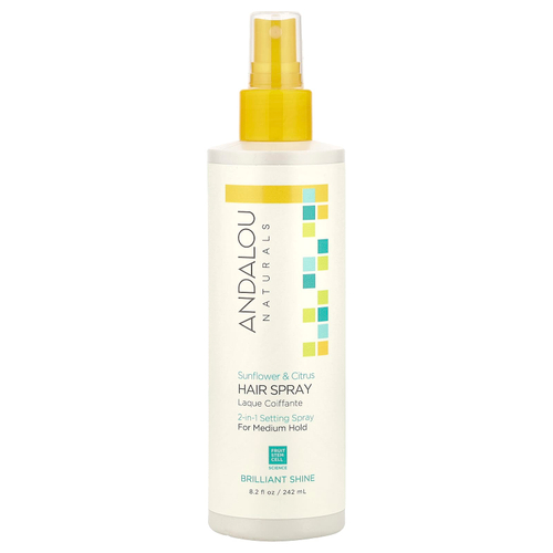 Andalou Naturals, Лак для волос, блестящее сияние, подсолнечник и цитрус, средней фиксации, 242 мл (8,2 жидкой унции)