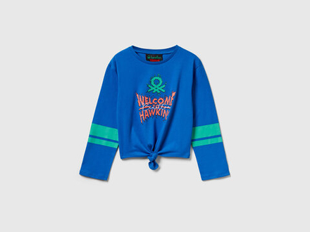 Benetton Футболка из 100% хлопка c принтом «Stranger Things», синий