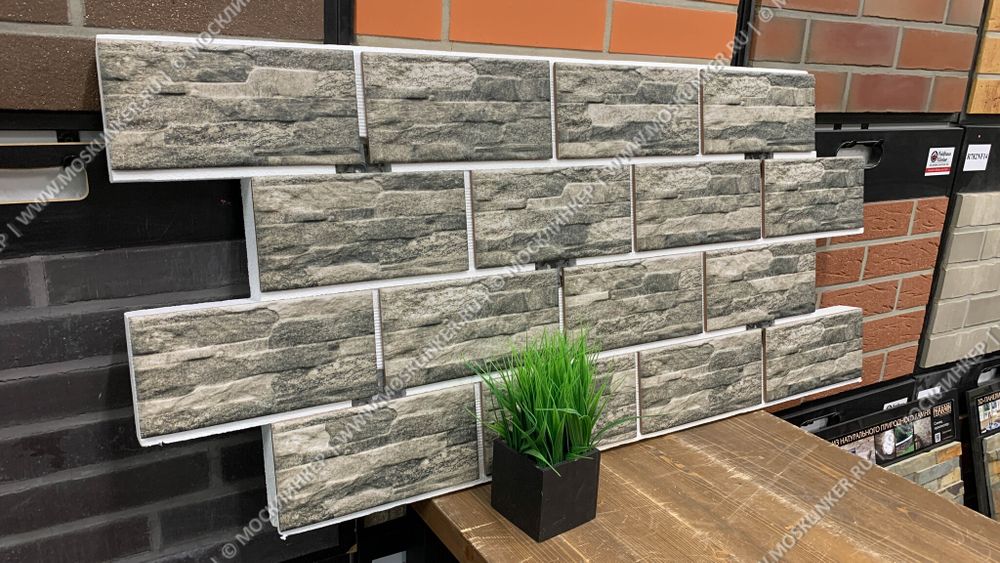 Клинкерная термопанель ППС Beryoza Ceramica Old Town Графит 1025х520 мм
