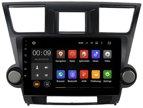 Магнитола для Toyota Highlander 2 2007-2013 XU40 - Airok RX-1122 Android 13, Быстрая, SIM-слот (крутилки декоративные)