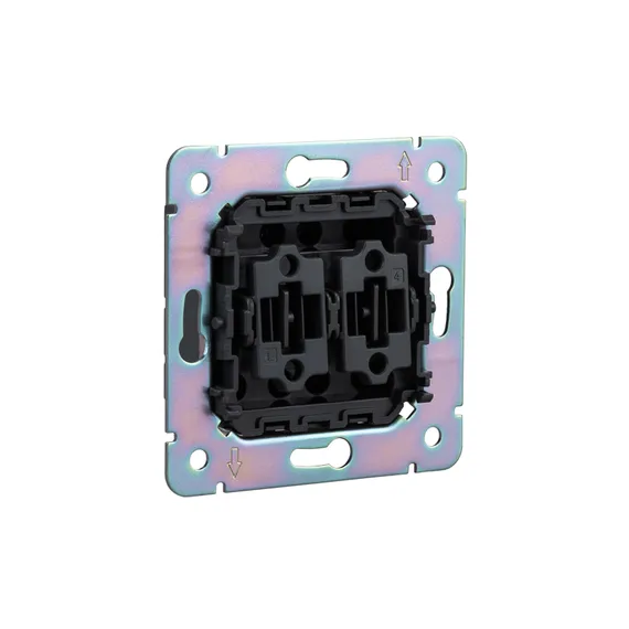 Переключатель перекрестный двухклавишный KRANZ Miele Round Титан KR-78-0733-2