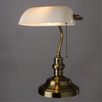 Кабинетная настольная лампа 1*Е27 A2493LT-1AB белый Banker Arte lamp