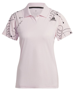 Женское поло Adidas W Club Graphic Polo Shirt - clear pink