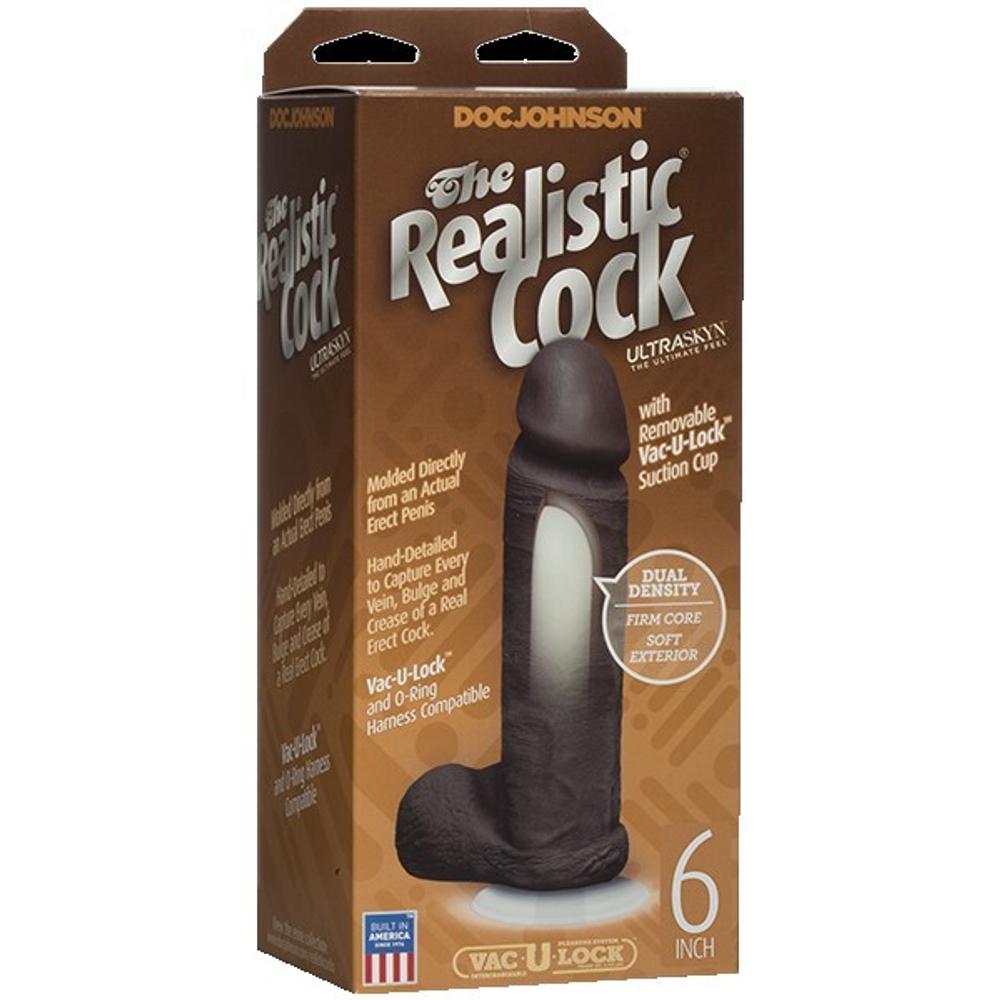 Фаллоимитатор реалистик на присоске 6” - Черный The Realistic Cock UR3 6” - Black ТПЕ