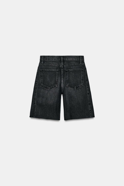 ZARA ДЖИНСОВЫЕ ШОРТЫ RELAXED СО СРЕДНЕЙ ПОСАДКОЙ — ZW COLLECTION, ЧЕРНЫЙ