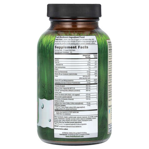 Irwin Naturals, V02 Max, Performance Fat Burner, 60 мягких гелевых капсул с жидкостью