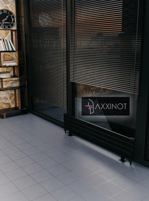 Axxinot Adero ZN 2500 - напольный трубчатый радиатор шириной 2500 мм, черный