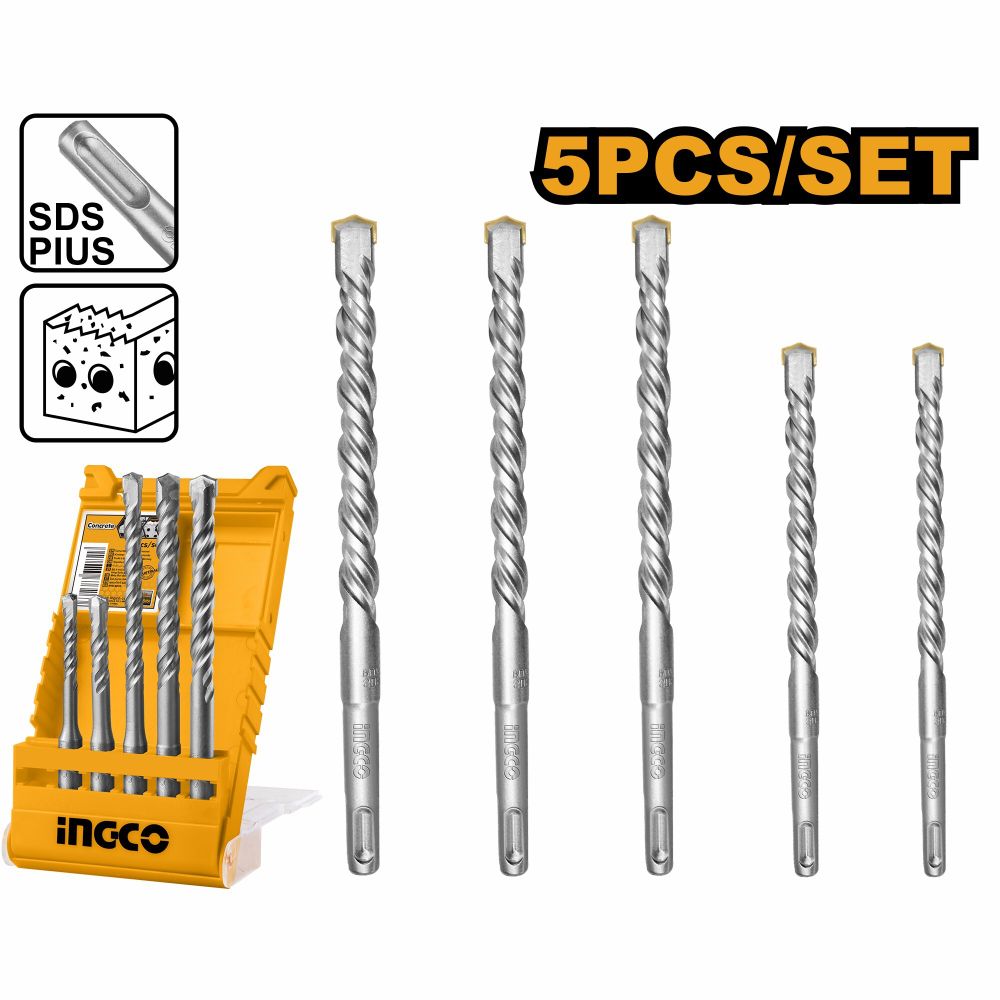 Набор буров SDS plus 5 шт INGCO AKD2052 INDUSTRIAL