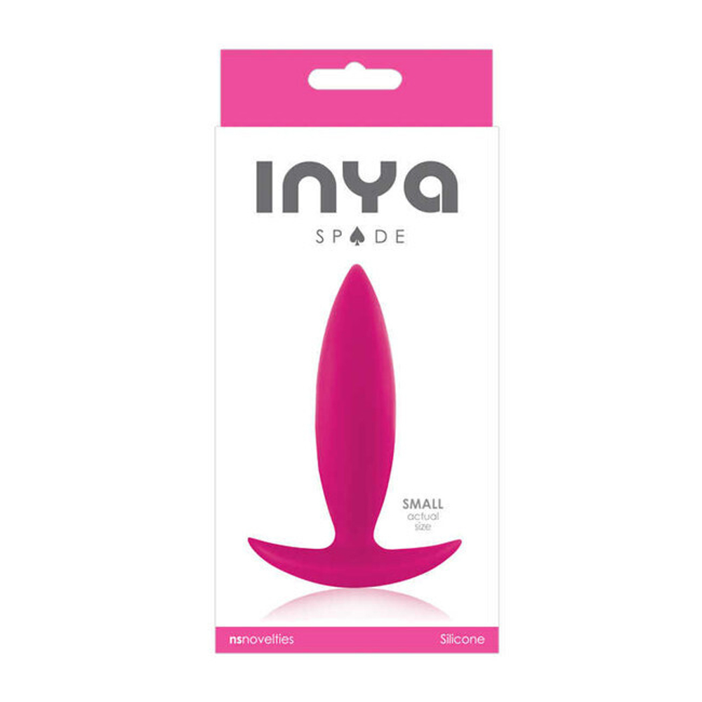 Малая силиконовая анальная пробка для ношения Inya Spade Small (10,3 см , ярко-розовый) (Цвет: ярко-розовый)