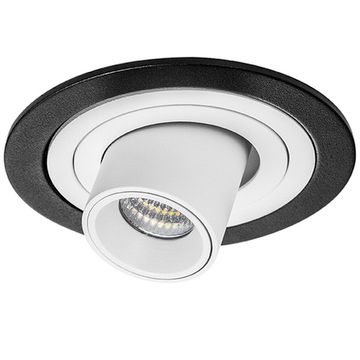 Комплект из светильника и рамки 7W 4000K i617164 чёрный/белый InteroBall Lightstar