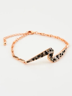 Браслет Молния с черными кристаллами Swarovski