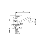 Смеситель для кухни 35к F4539-В FRAP (плоск.кор.пов. излив, п/шпильку, без подводки, хром, силумин)