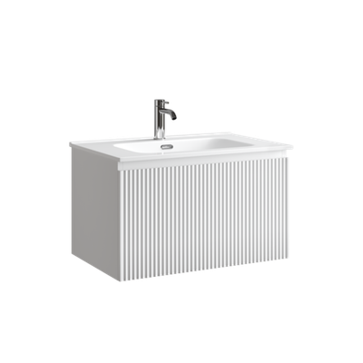 Тумба подвесная SANCOS Сноб Р 1.0 (Snob R 1.0) 690х445х406, c одним ящиком оснащенным доводчиками Белый матовый (Bianco), арт. SNR1.070W