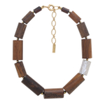 Колье Nature Bijoux, Okawa, с деревом роблес и перламутром, NB26.1-15-43760 (коричневый)