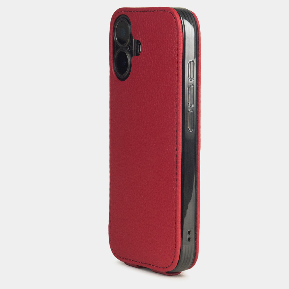 Чехол для iPhone 17 из кожи теленка, красного цвета