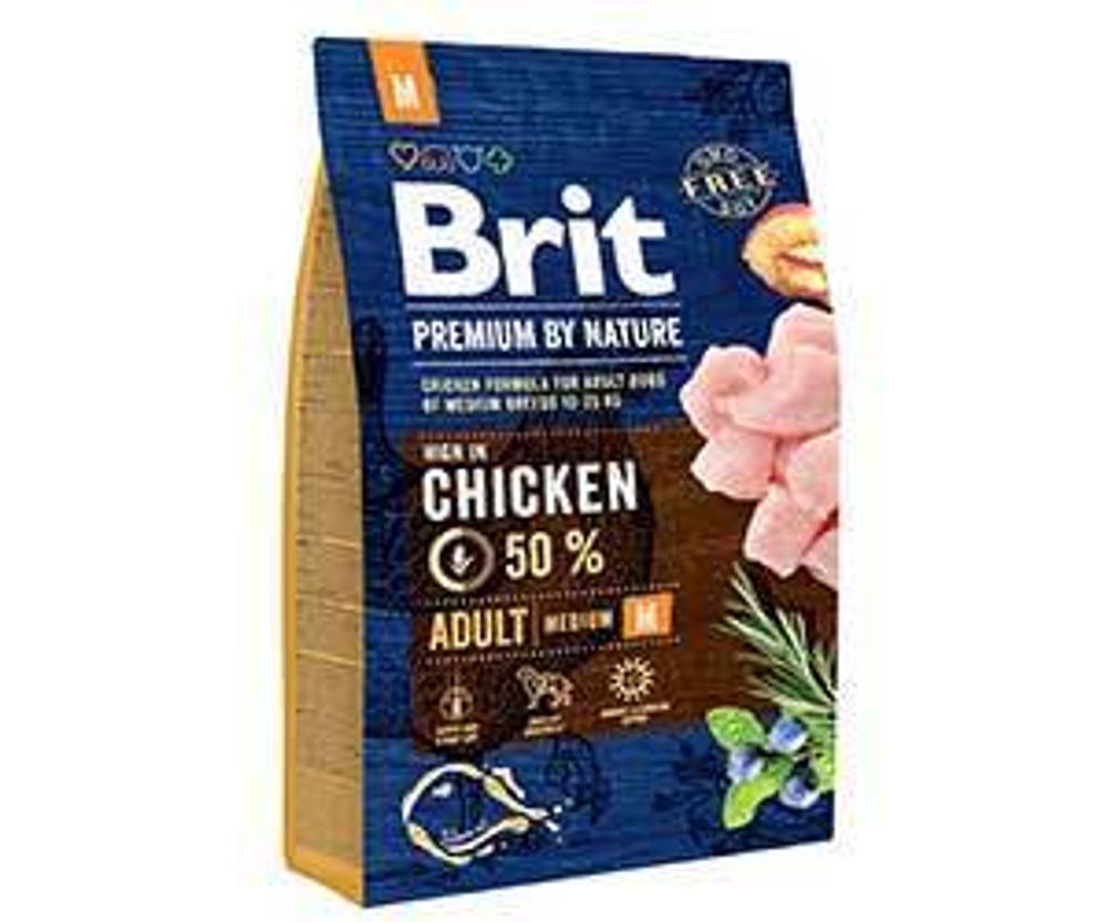 Сухой корм Brit Premium Junior Medium для щенков средних пород, 3 кг