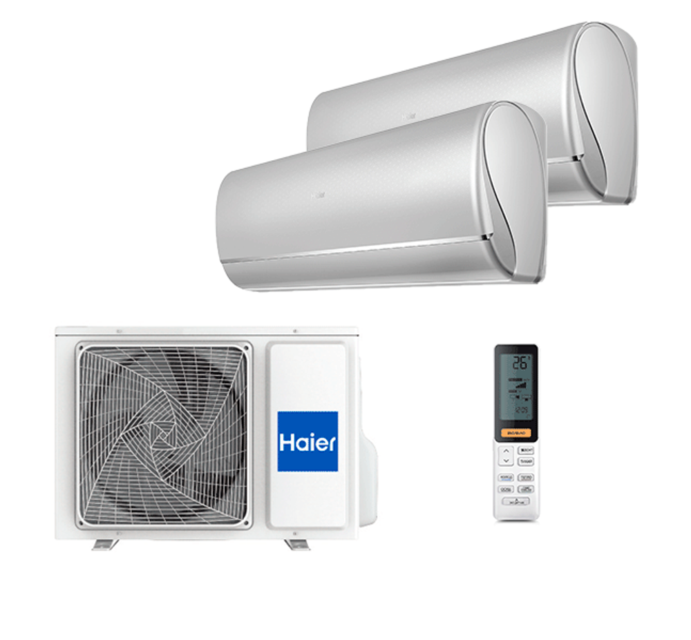 Мульти сплит-система Haier на 2 комнаты (25+25 кв.м.) JADE new Silver