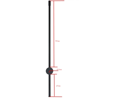 08423-80,19(3000K) Бра Локи черный h80 w10,5*6 Led 16W (3000K)