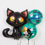 Шар (36"/91 см) Фигура, Котенок, Черный 1 шт.