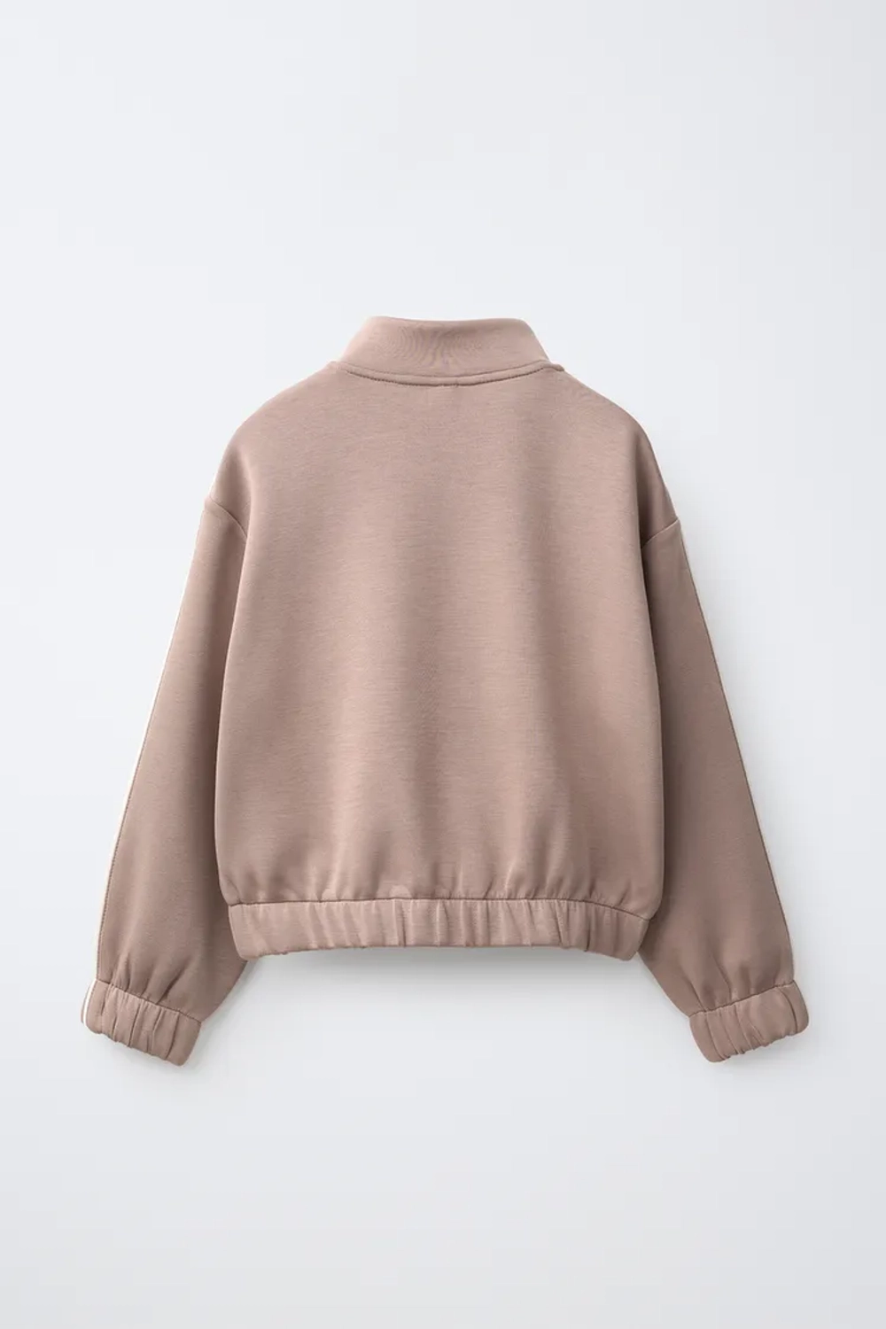 ZARA СПОРТИВНАЯ КУРТКА С КОНТРАСТНЫМ КАНТОМ, СЕРОВАТО-КОРИЧНЕВЫЙ