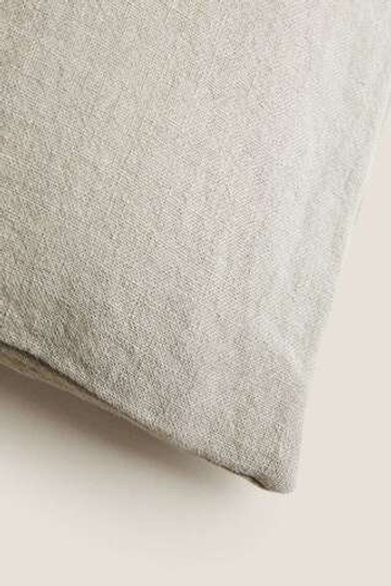 ZARA HOME ЛЬНЯНОЙ ЧЕХОЛ ДЛЯ ДЕКОРАТИВНОЙ ПОДУШКИ, СВЕТЛО-ЗЕЛЕНЫЙ