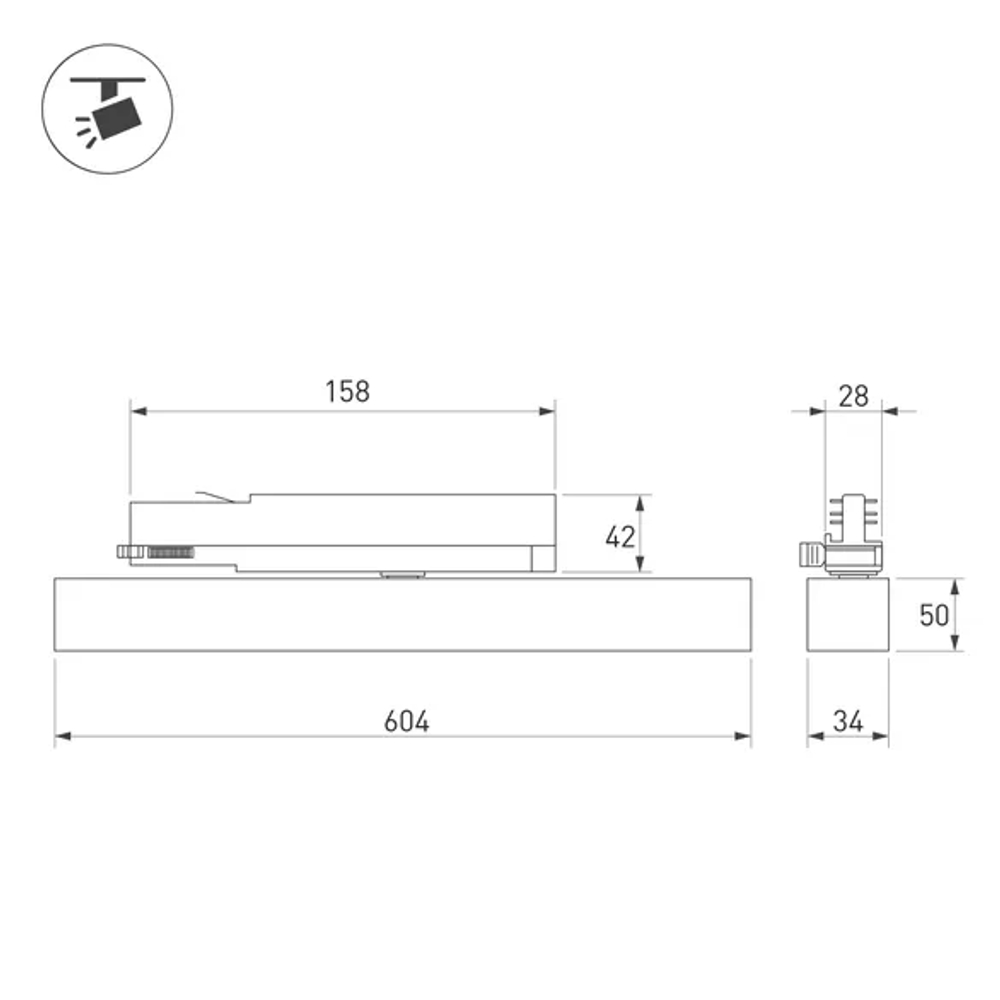 Светильник LGD-FLAT-4TR-S605-25W Warm3000 (BK, 100 deg, 230V) (Arlight, IP20 Металл, 3 года) 033698(1)