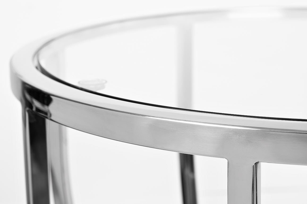 Стол журнальный Garda Decor прозрачный-серебряный 13RXET4037-SILVER