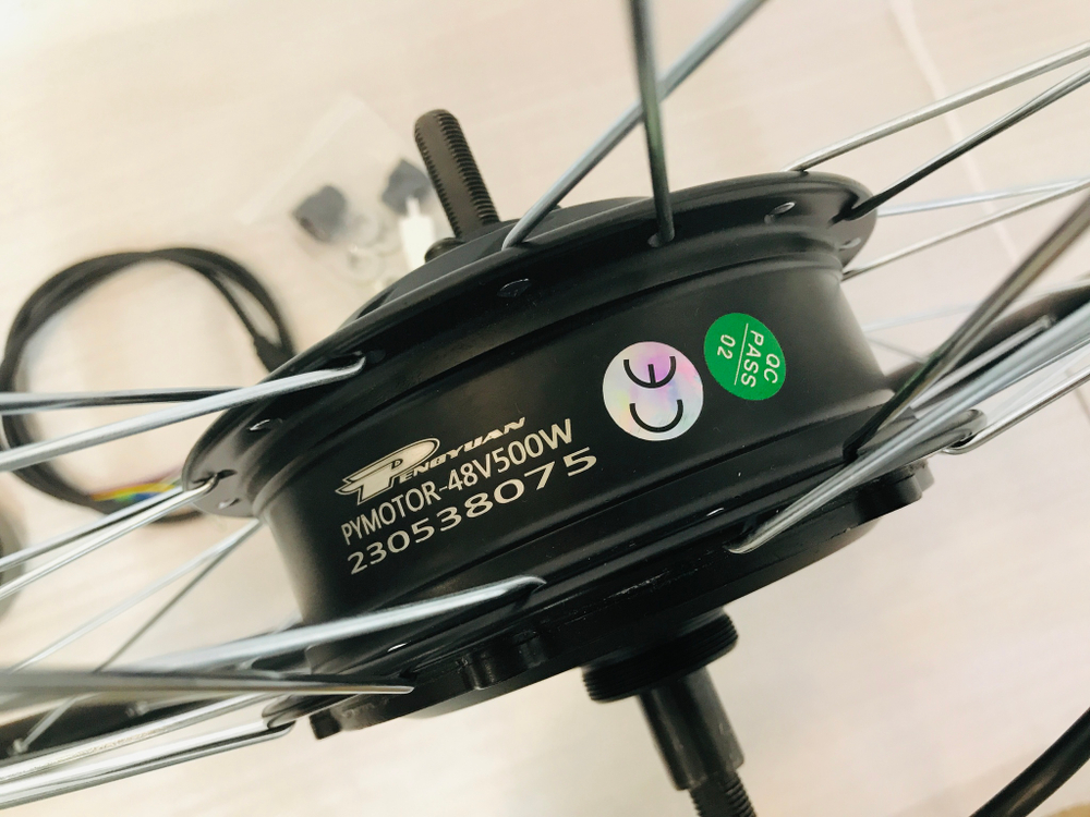 Мотор колесо для велосипеда готовый комплект на 500w мощность с аккумулятором 36-48v