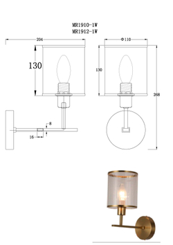 Бра MyFar Alen MR1910-1W
