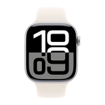 Умные часы Apple Watch Series 10 GPS, 46mm, Silver Aluminium Case with Sport Band S/M, Starlight (Серебристый)