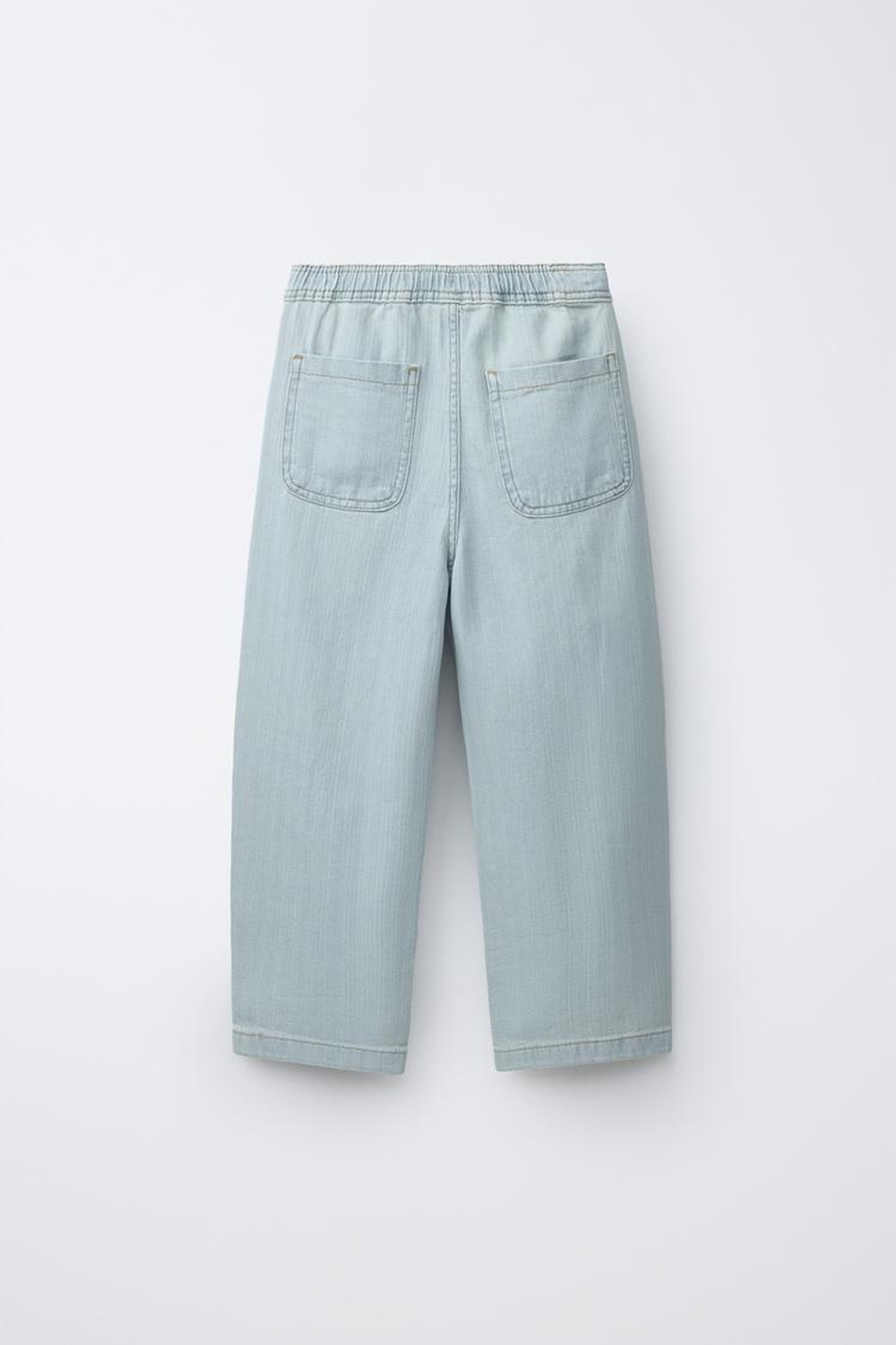 ZARA ЖАККАРДОВЫЕ ДЖИНСЫ BALLOON, СИНИЙ