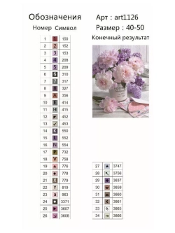 Алмазная мозаика на подрамнике 40х50, Сирень и пионы