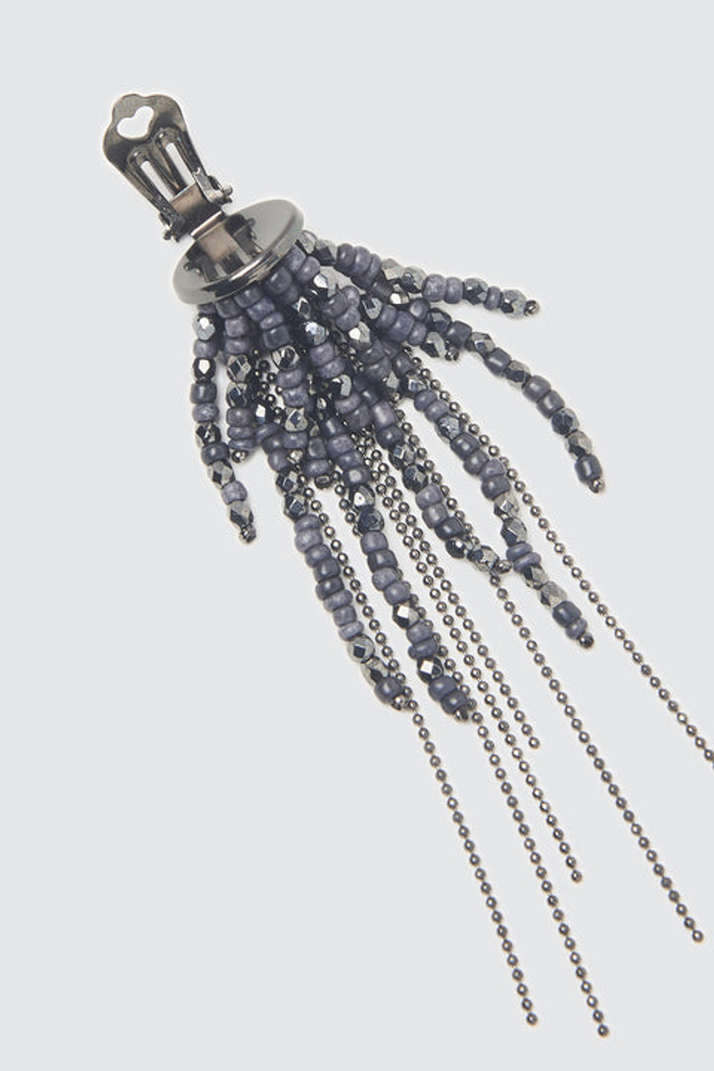Серьги- клипсы PESERICO из стеклянных микробусин и хрусталя