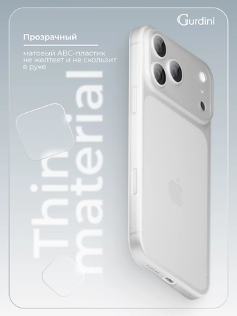 Чехол накладка iPhone 17 Pro / 18 Pro 6.3" Gurdini Super Slim 0.3 mm White